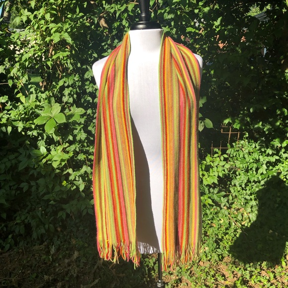 Barbarossa Very Long Luxury Italian multi-colored woven 10" H x 67" W scarf - Picture 4 of 13